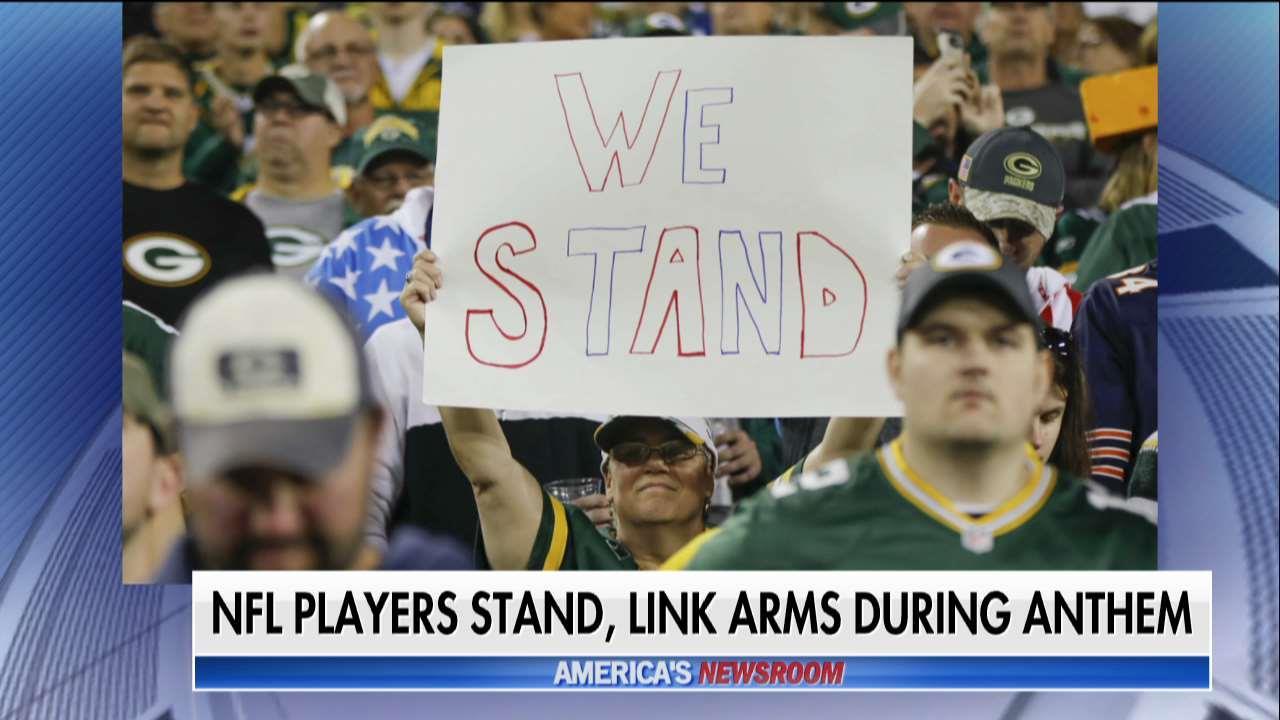 Bernie Goldberg reacts to NFL anthem at Packers-Bears game.