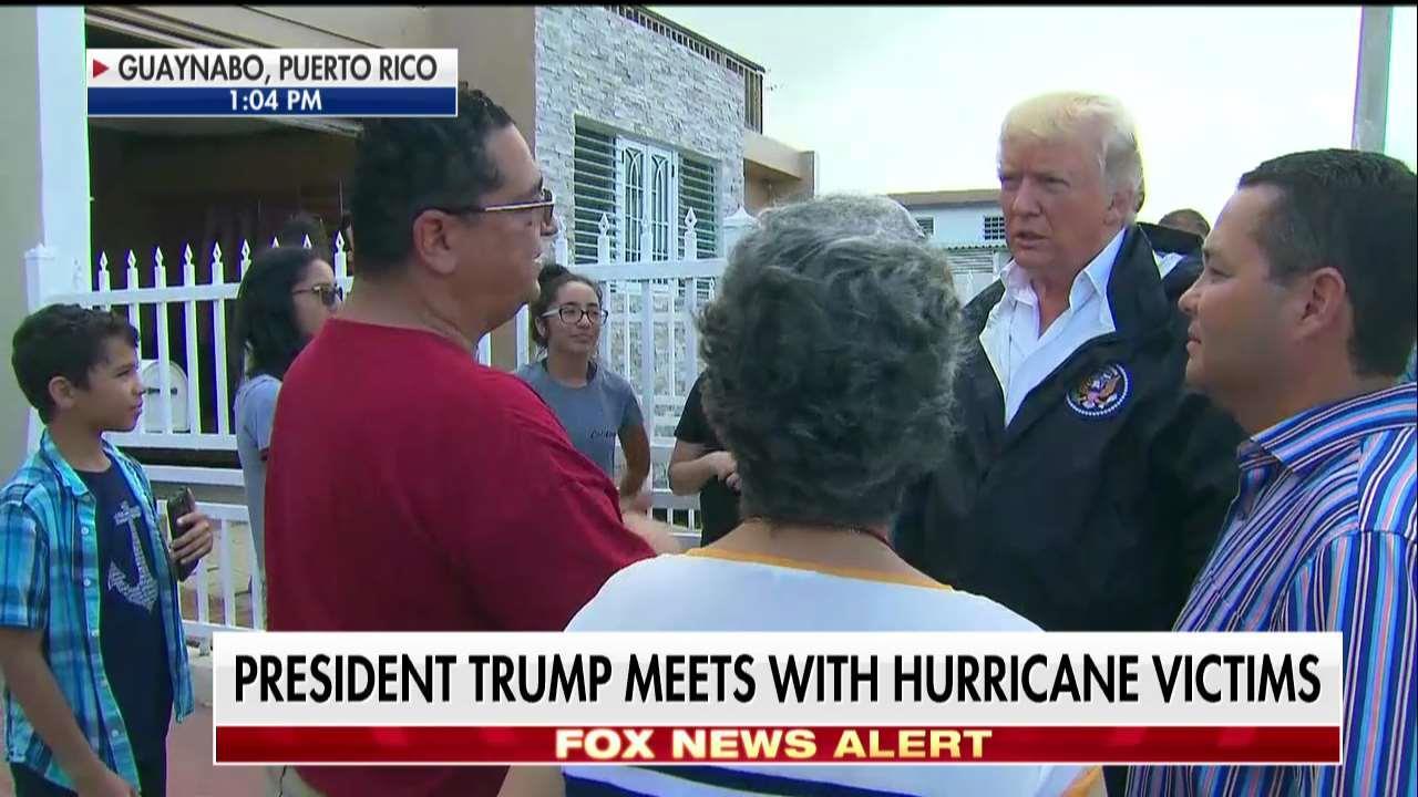 President Trump meets with Hurricane Maria victims