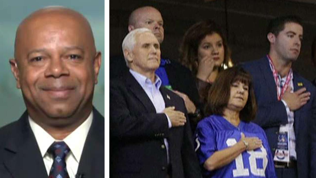 David Webb reacts to Pence's football protest
