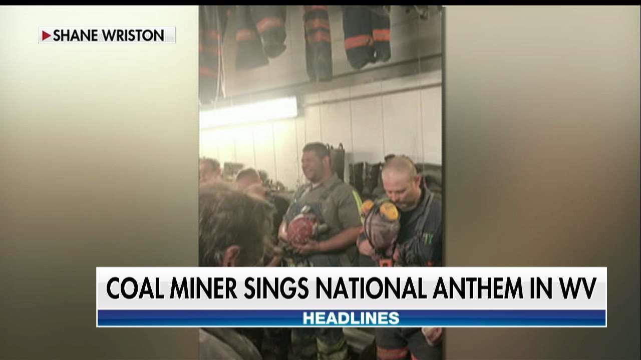 Coal miner sings national anthem before heading underground