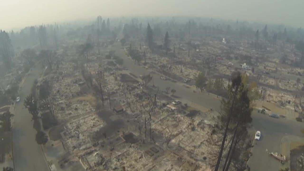 Cal wildfires: Drone footage captures Santa Rosa decimation