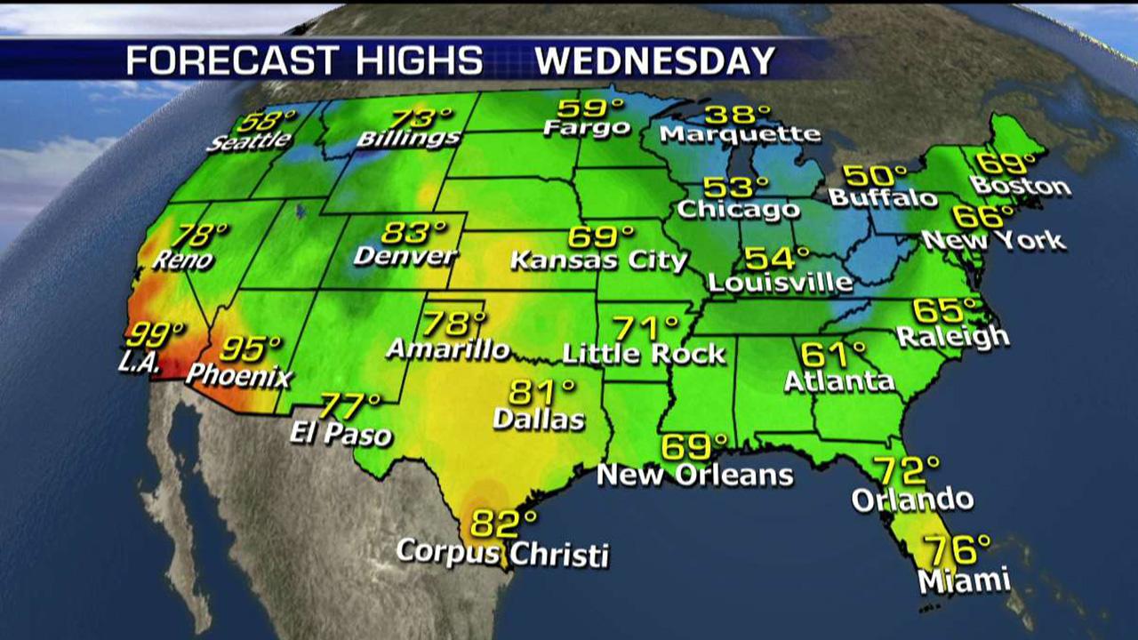 National forecast for Wednesday, October 25