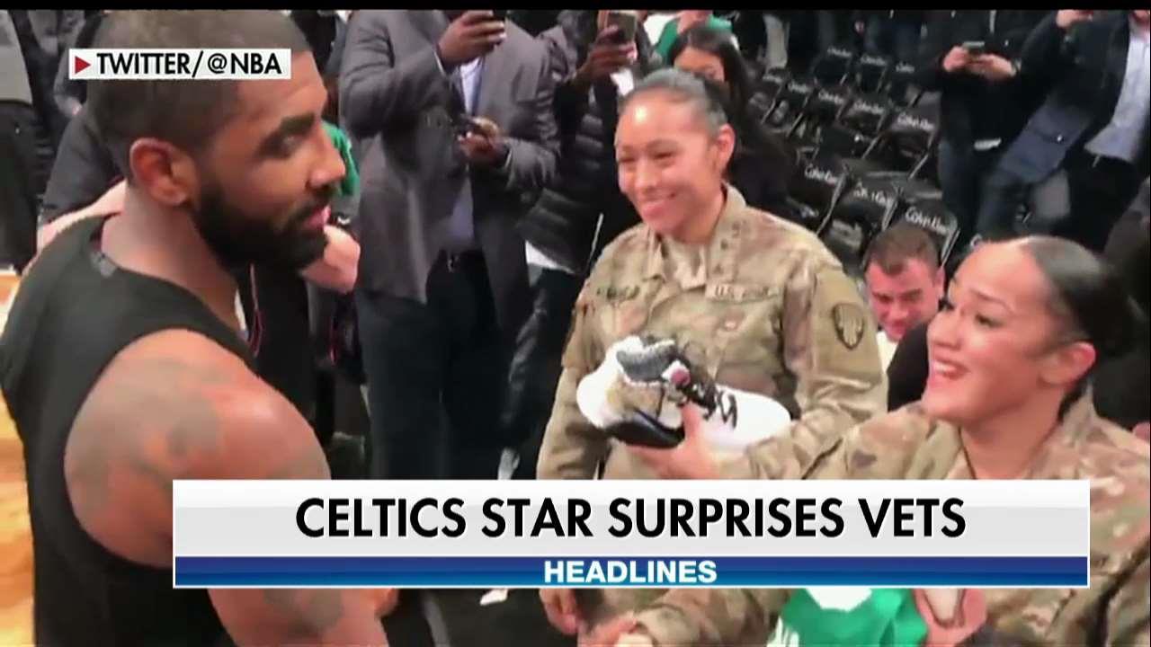 NBA Star Kyrie Irving Gives Jersey & Shoes to Military Members