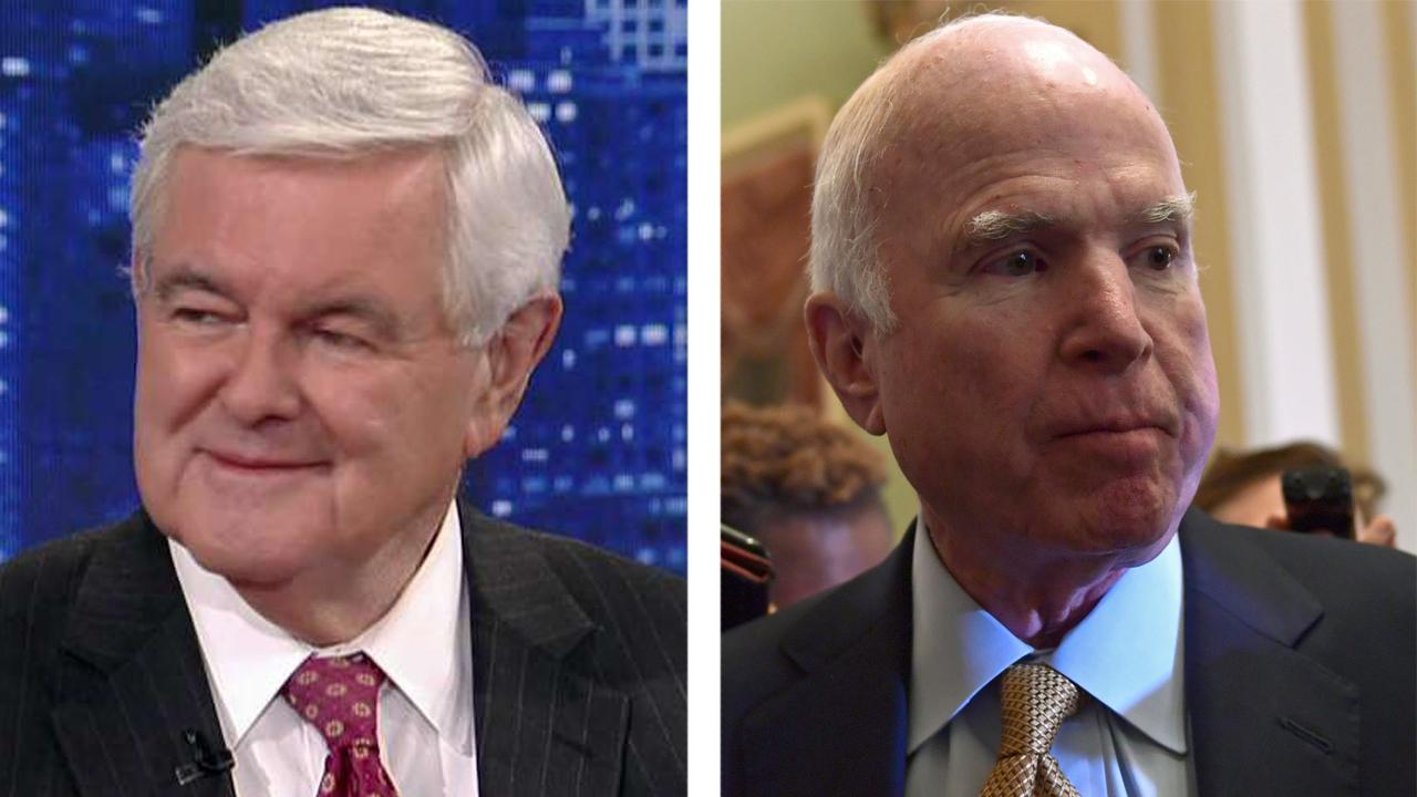 Gingrich on whether or not McCain will support tax bill