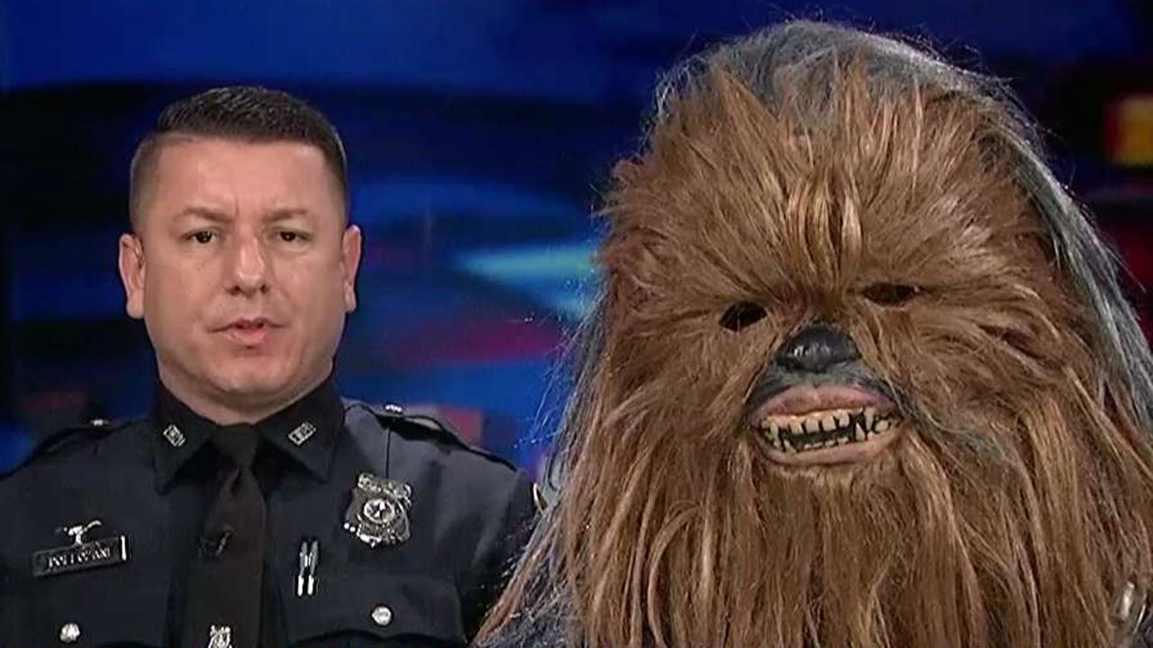 Chewbacca helps recruit at Fort Worth Police Department