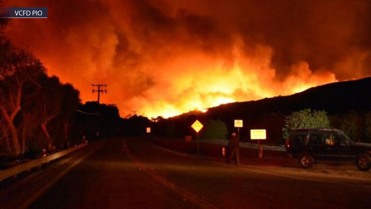 Explosive wildfire barrels through Southern California