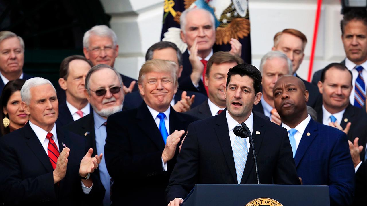 Trump, fellow GOPers celebrate passage of tax reform