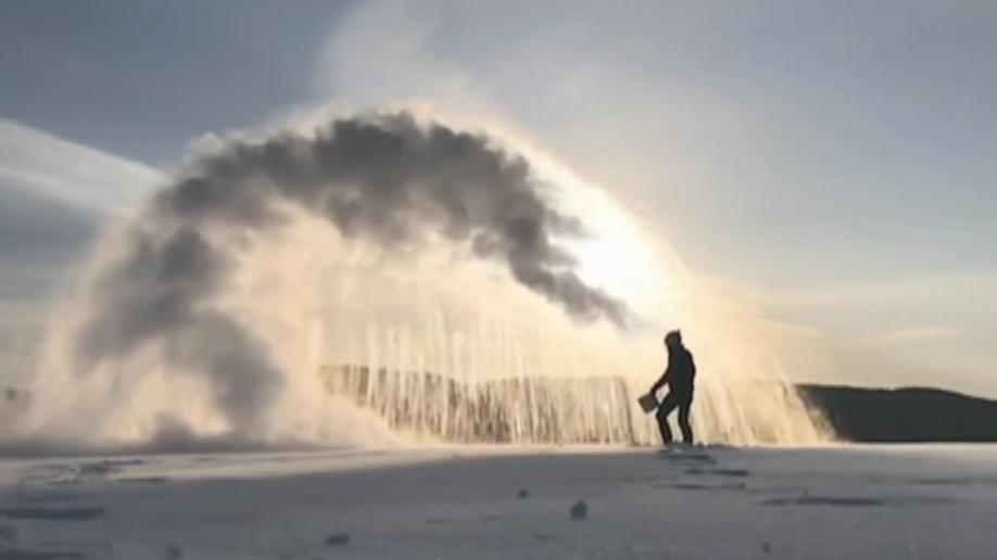Watch: When hot water meets cold air