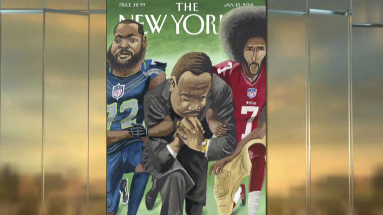 New Yorker cover has Dr. King, Colin Kaepernick kneeling