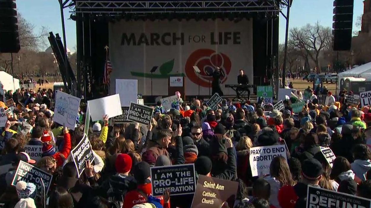 Pro-life supporters participate in the March for Life