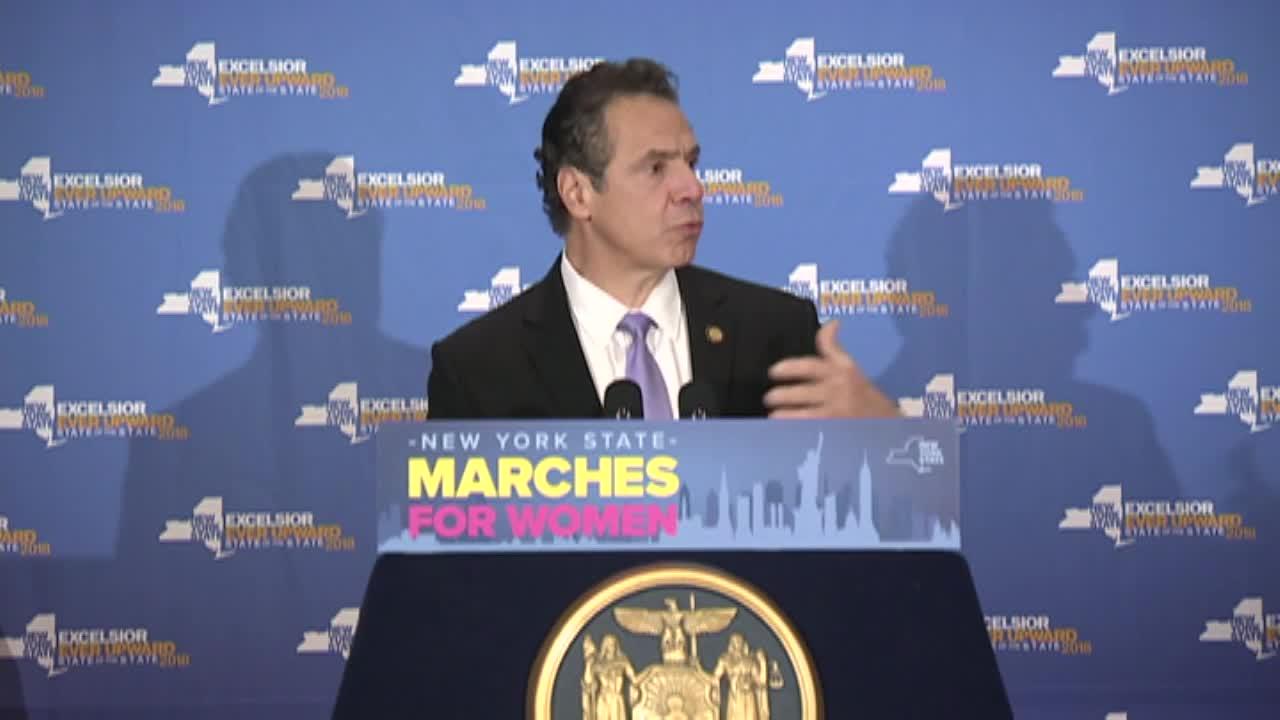 Andrew Cuomo Rips Trump at Women's March Breakfast