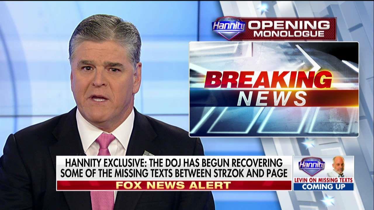 Hannity Breaking News Doj Looking At Strzok Texts Fox News Video 