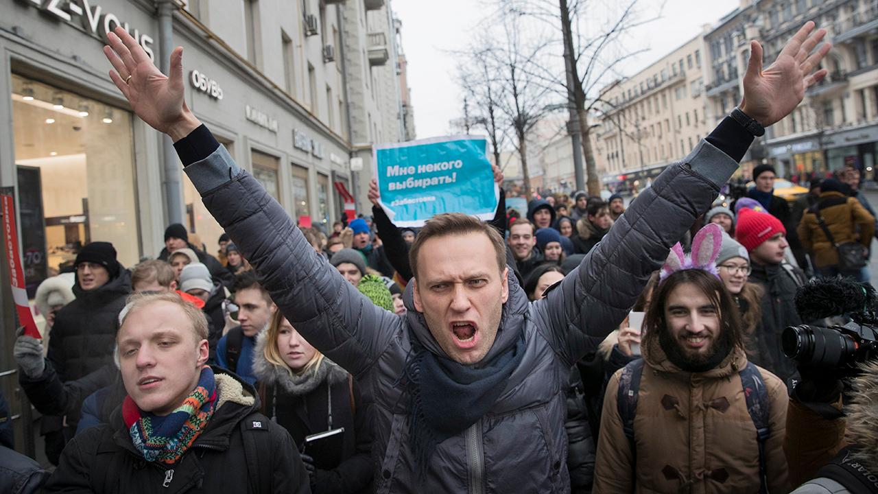 Russian opposition leader Navalny arrested during protests