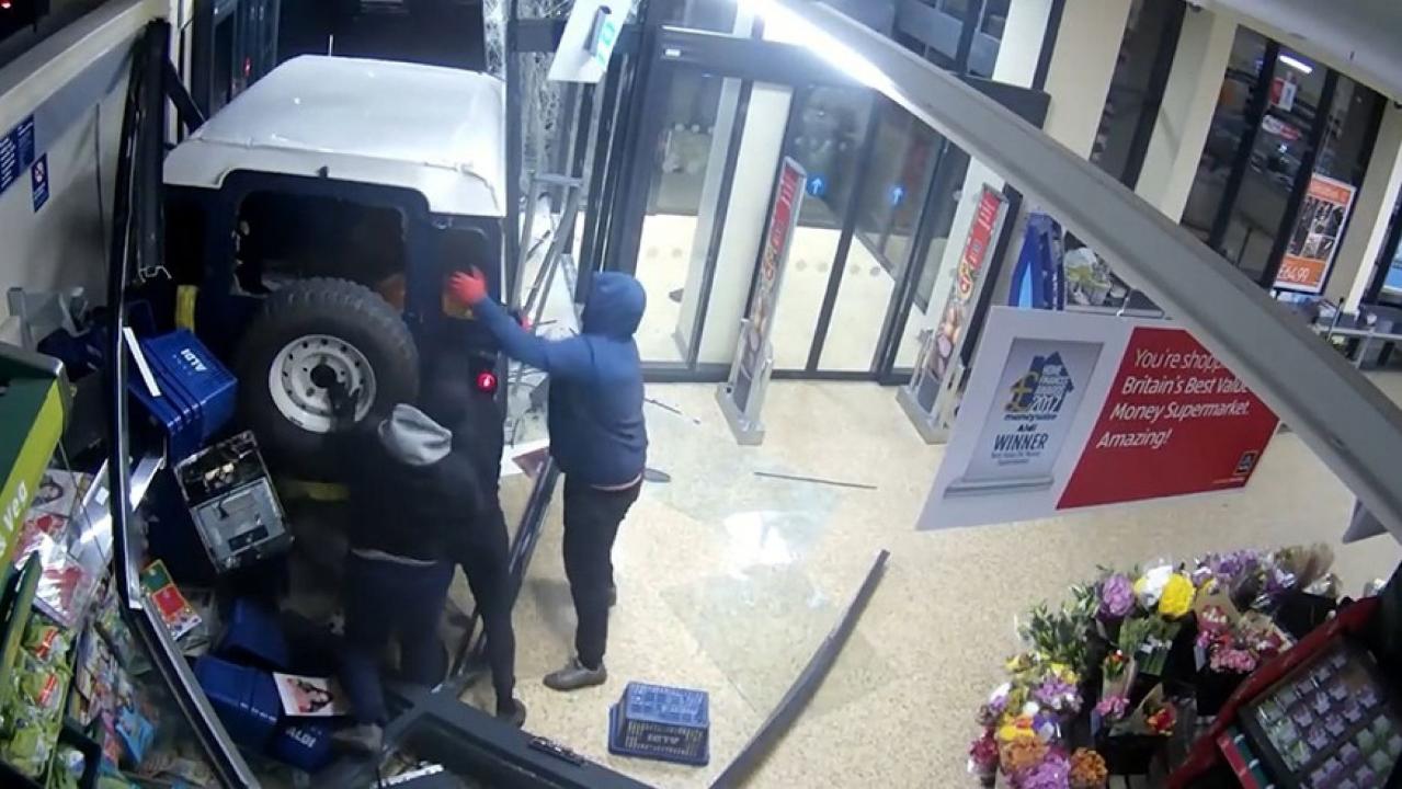 Thieves use stolen SUV to smash into store and steal ATM