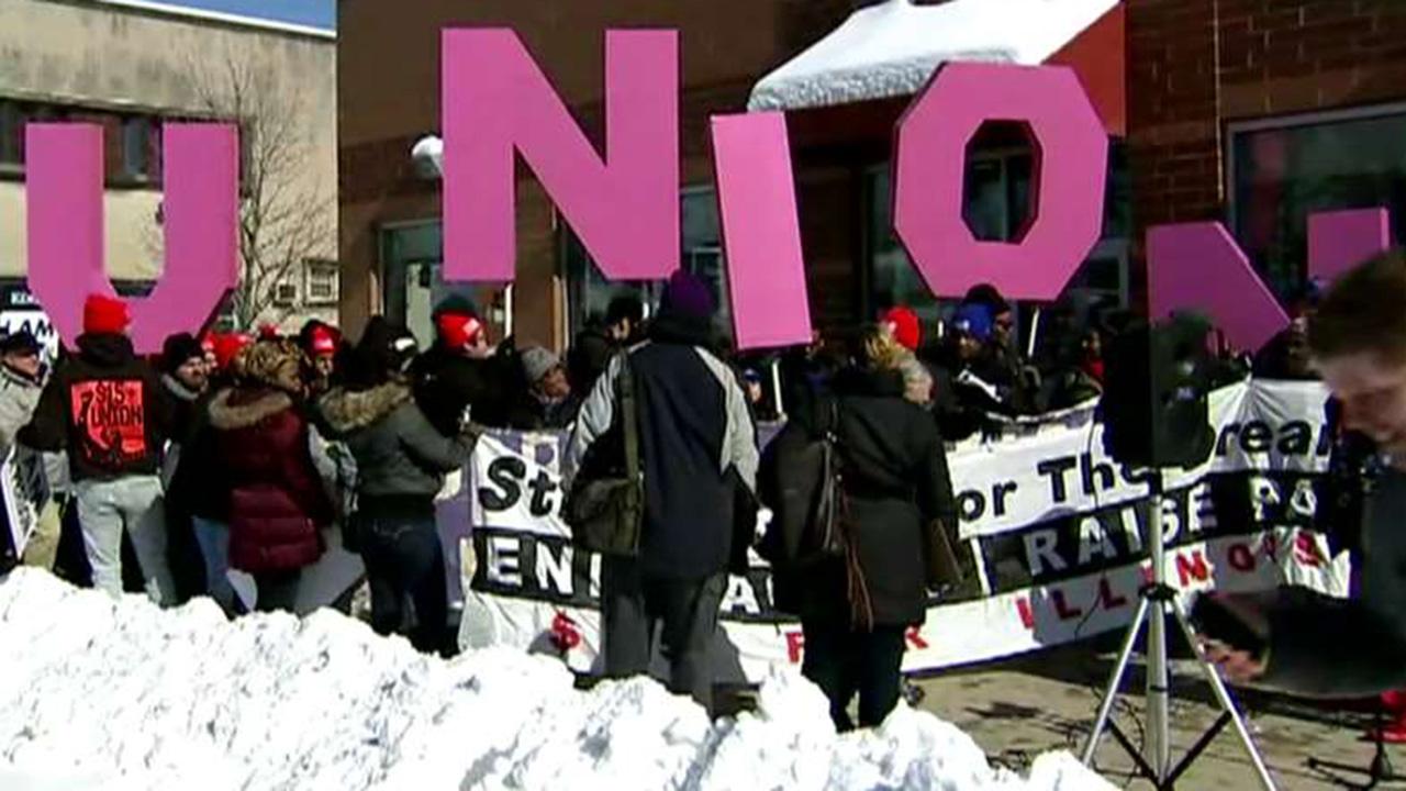 Fast food workers stage walkout in fight for higher wages
