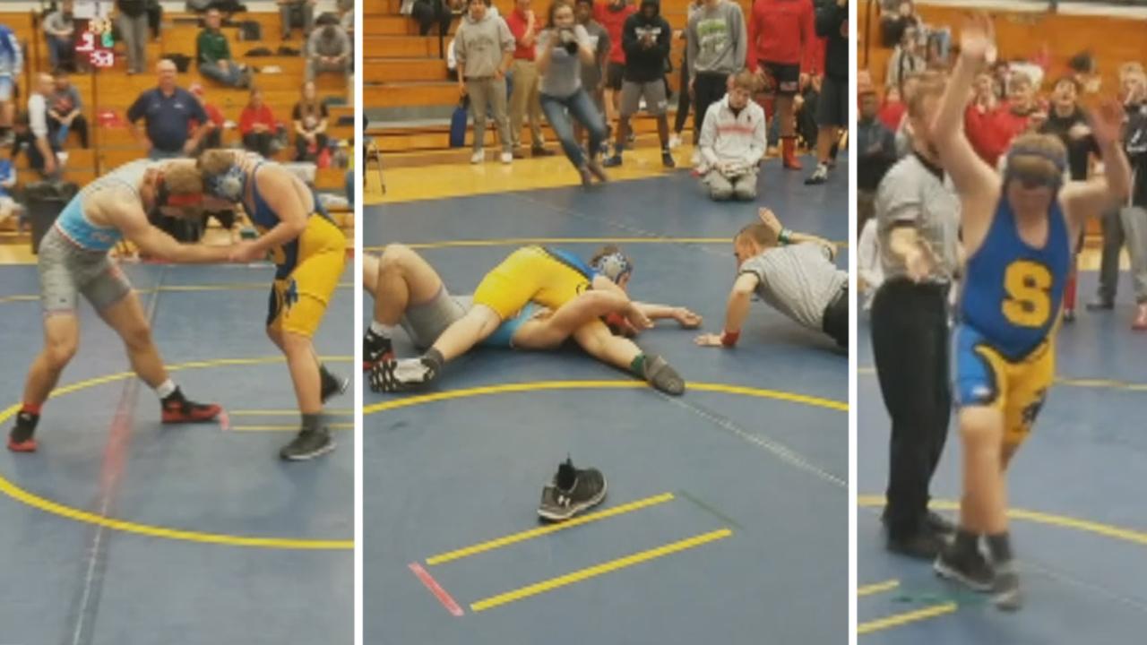 Wrestling manager with Down syndrome wins first-ever match