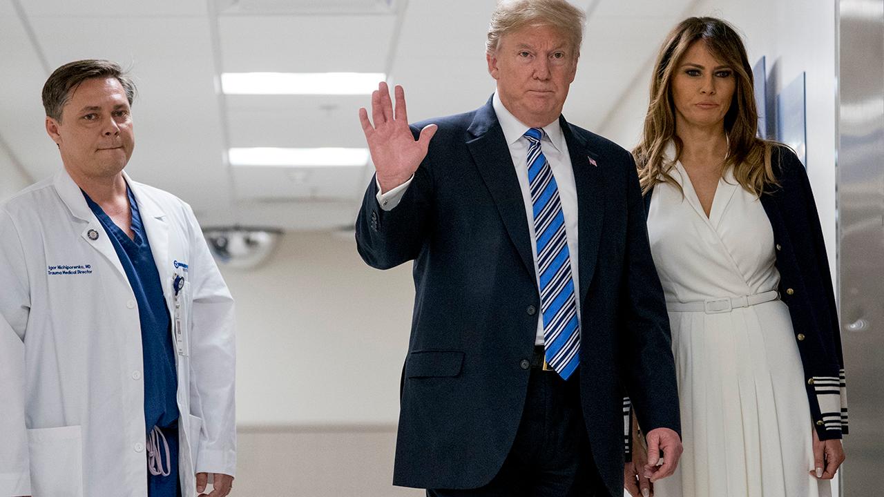 President Trump, first lady visit school shooting victims