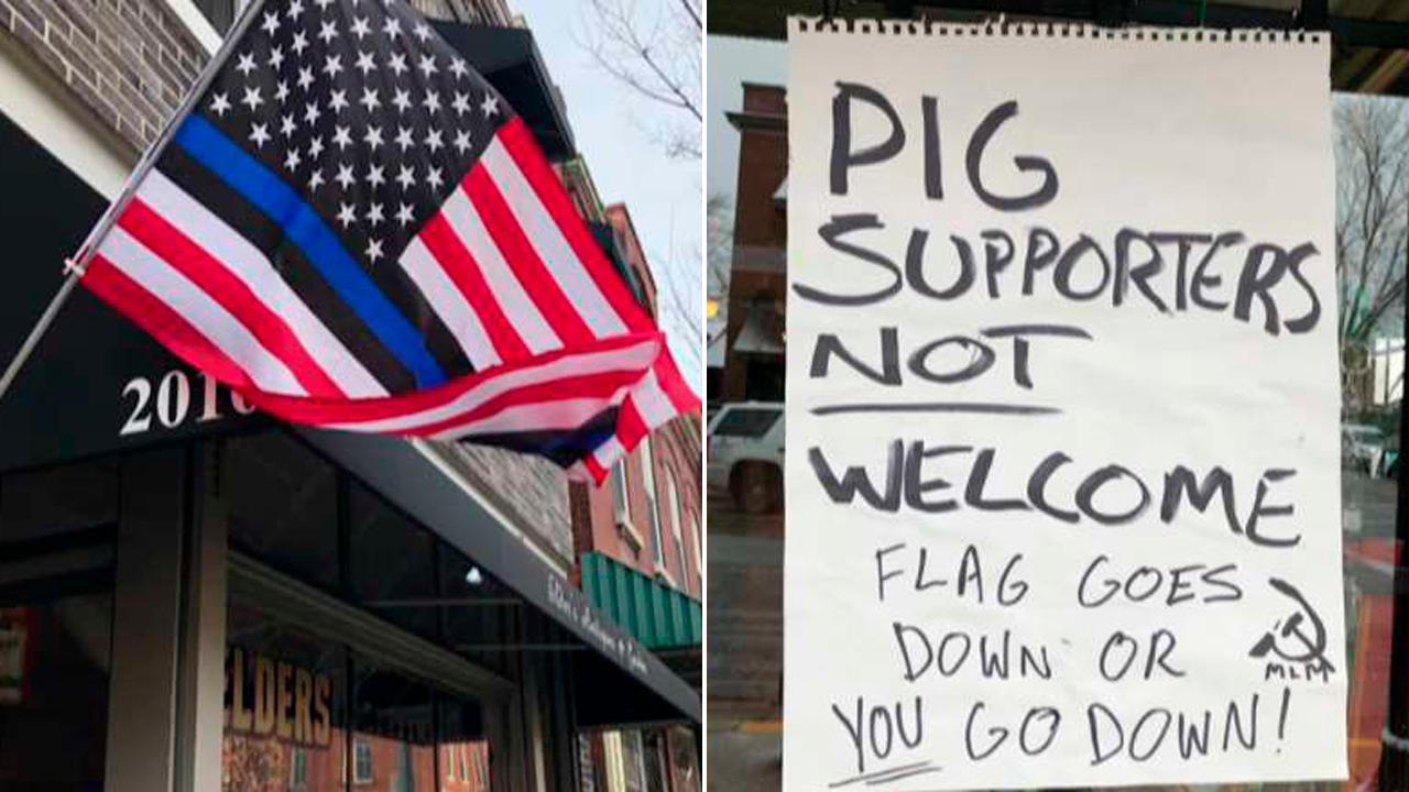 Missouri antique shop harassed over pro-police flag