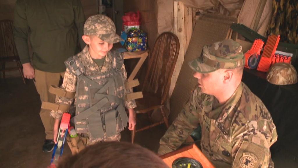 California soldiers surprise autistic boy for his birthday