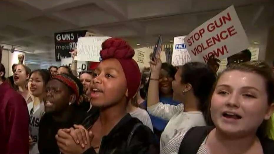 Students and gun control advocates demand action 