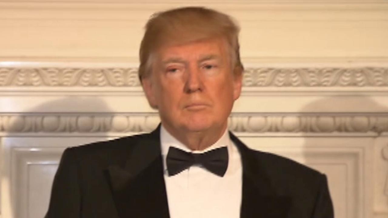 President Trump speaks at the Governor's Ball