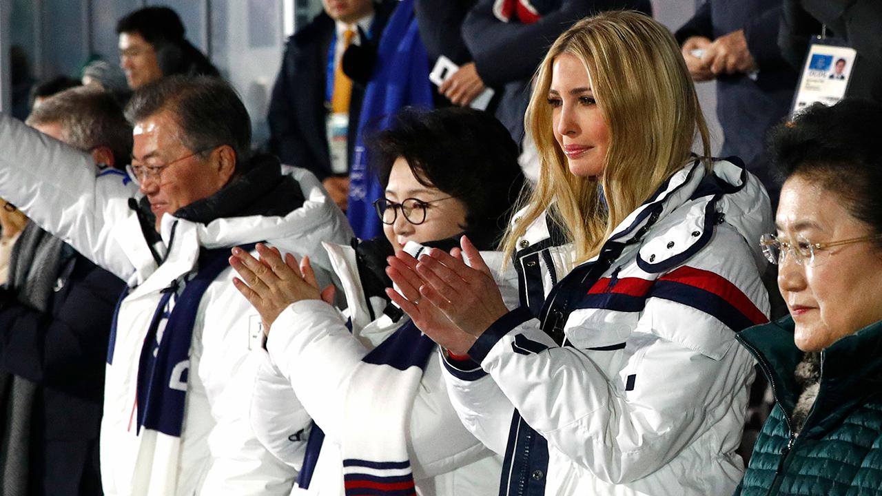 Ivanka Trump stands for Korean team at Olympic close