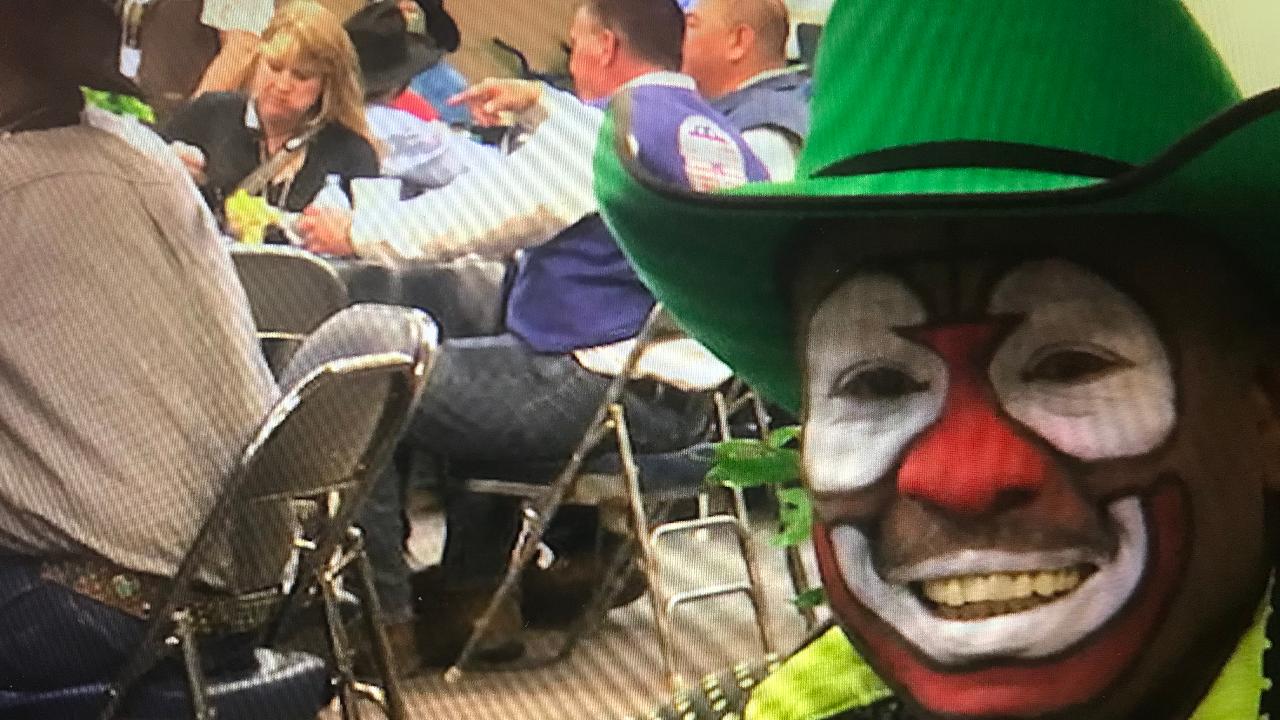 Laughing despite risks, a rodeo clown shares his story