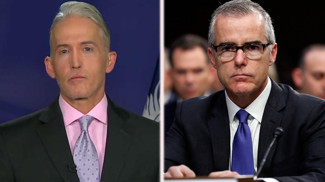 Inspector general expected to criticize former FBI deputy director McCabe for improper media disclosure; Congressman Trey Gowdy opens up on 'Sunday Morning Futures' about leaks in Washington. 