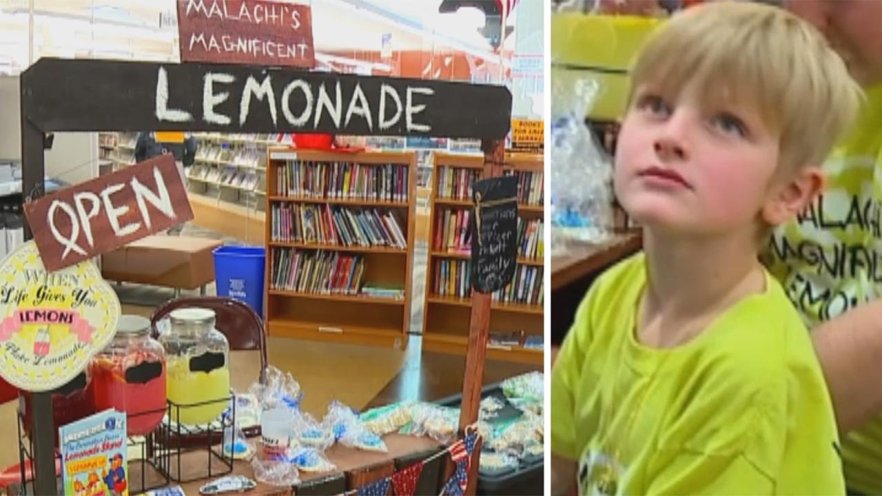Boy's lemonade stand raises money for fallen cop's family
