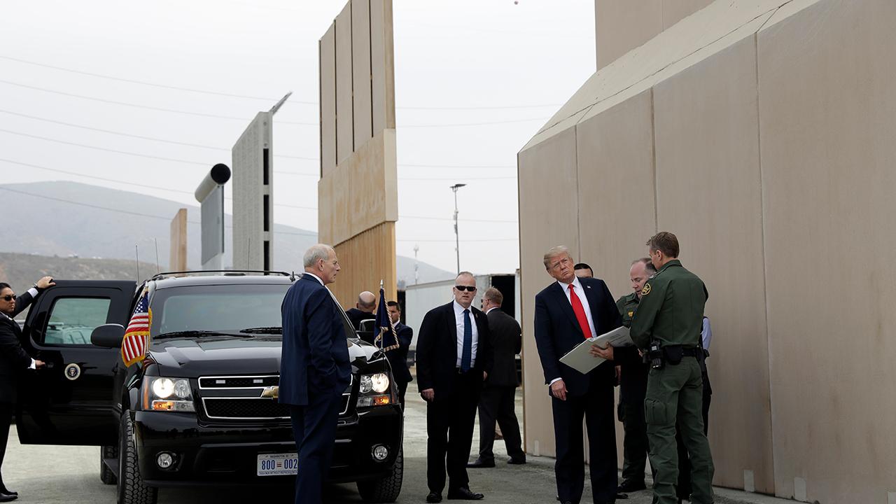 President Trump previews border wall prototypes