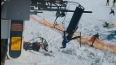 Watch: Malfunctioning ski lift sends passengers flying