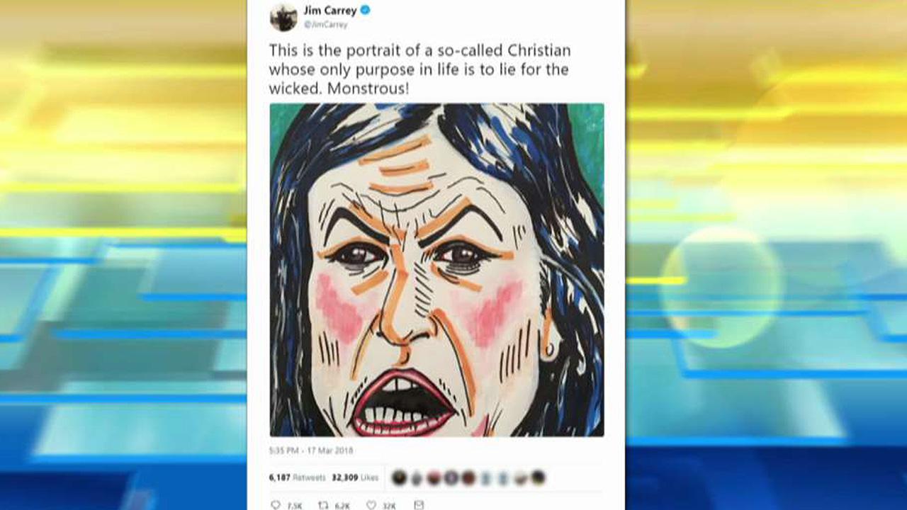 Sarah Sanders is the subject of a Jim Carrey painting