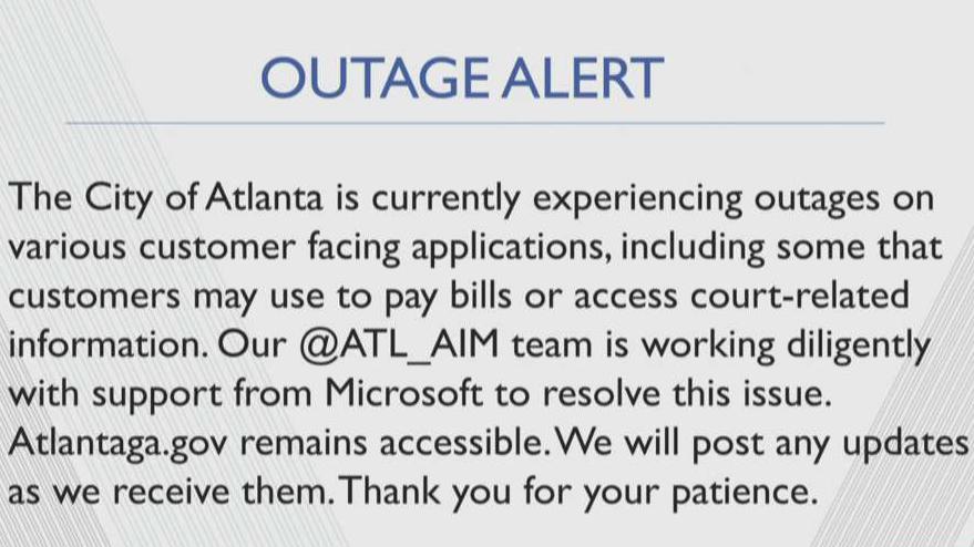 Atlanta facing outages on customer-facing applications