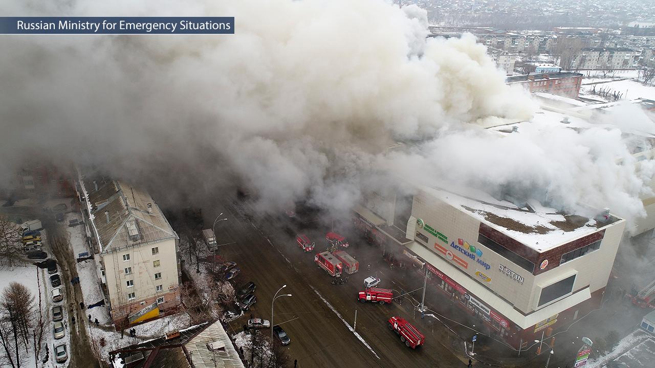 Massive fire at Russian mall leaves dozens dead