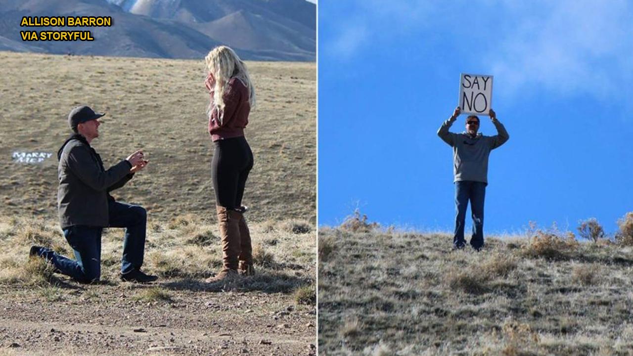 Dad crashes daughter's wedding proposal, pulls crazy stunt