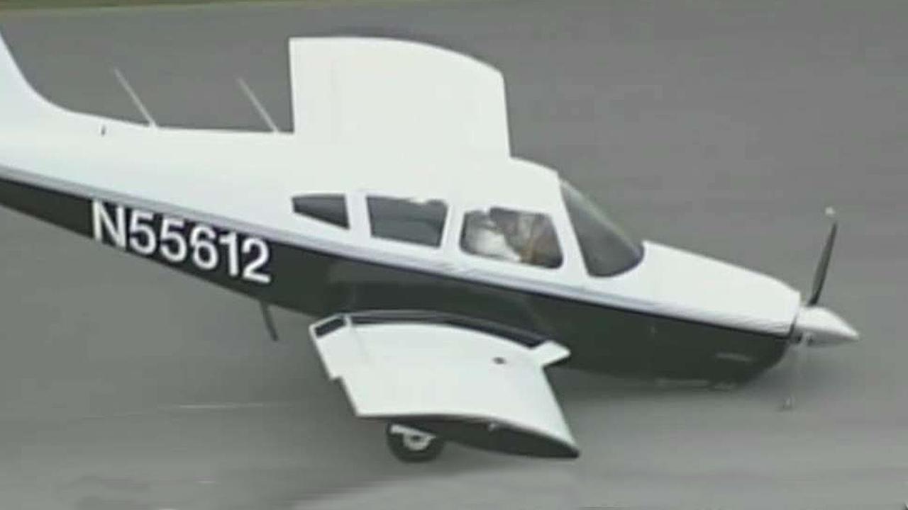 Pilot kisses tarmac after emergency landing
