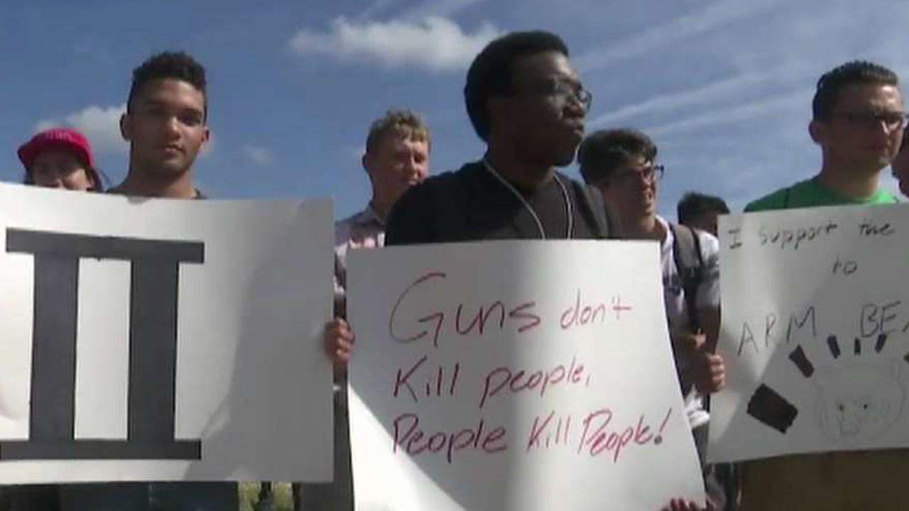 Students at Florida school walk out in support of gun rights