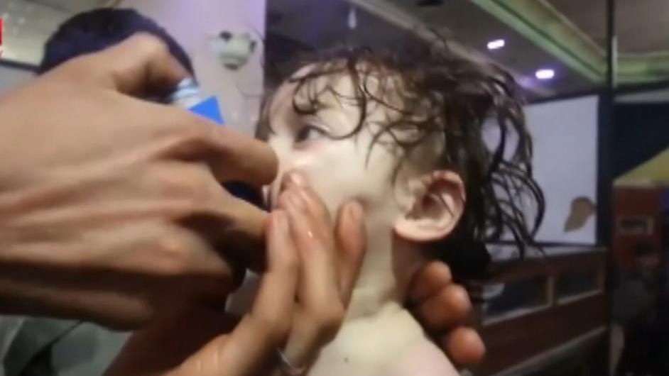 Disturbing video: Children being treated after chemical attack in Syria