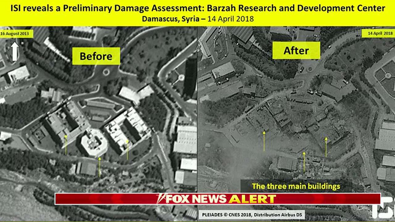 Satellite images appear to show Syria strike hit target