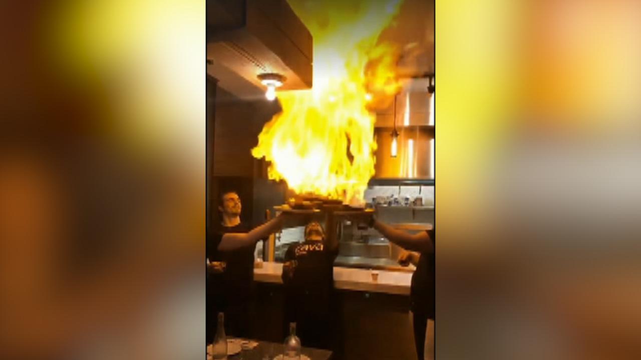 Hilarious video: Flaming dish gives mouthwatering a new meaning
