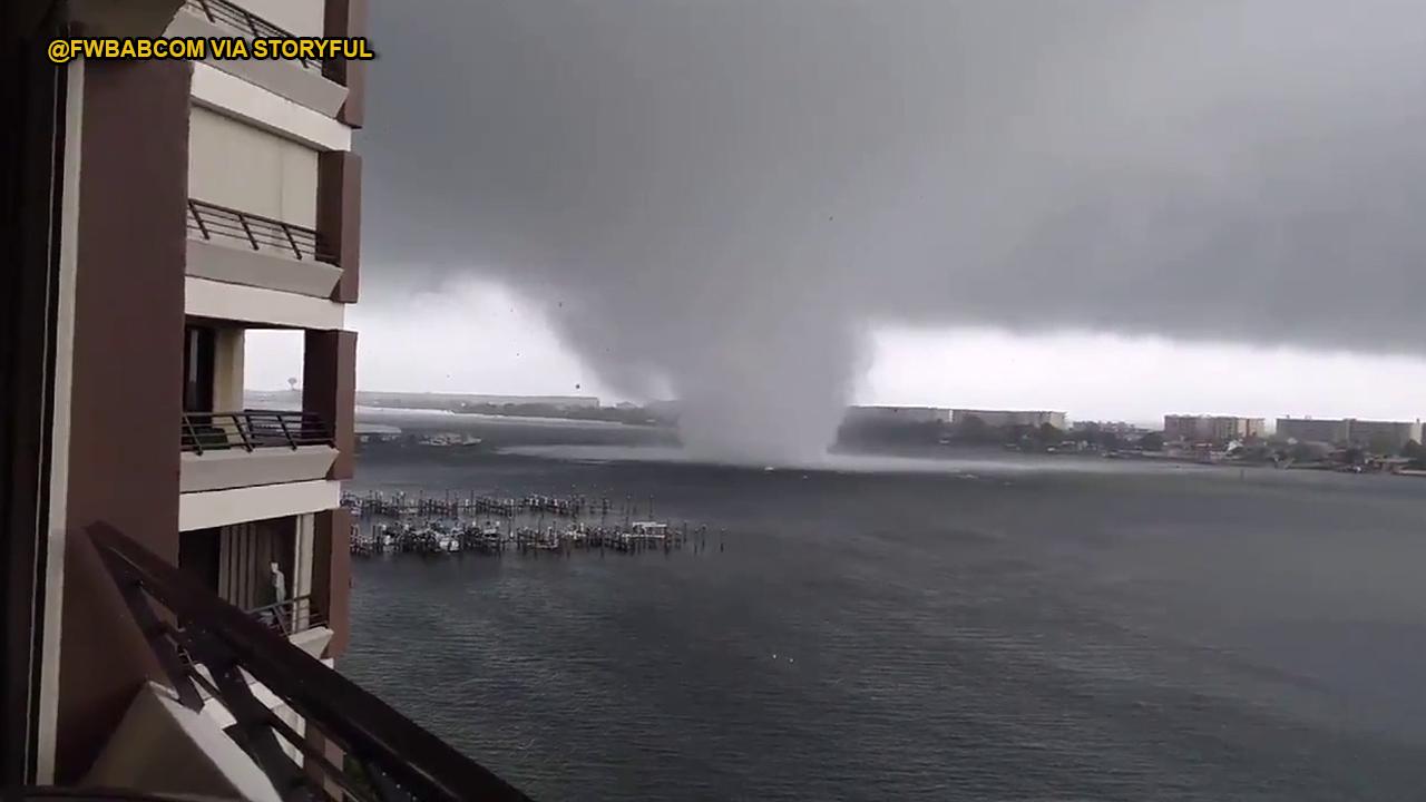 Dramatic video: Waterspouts rip through Florida beach
