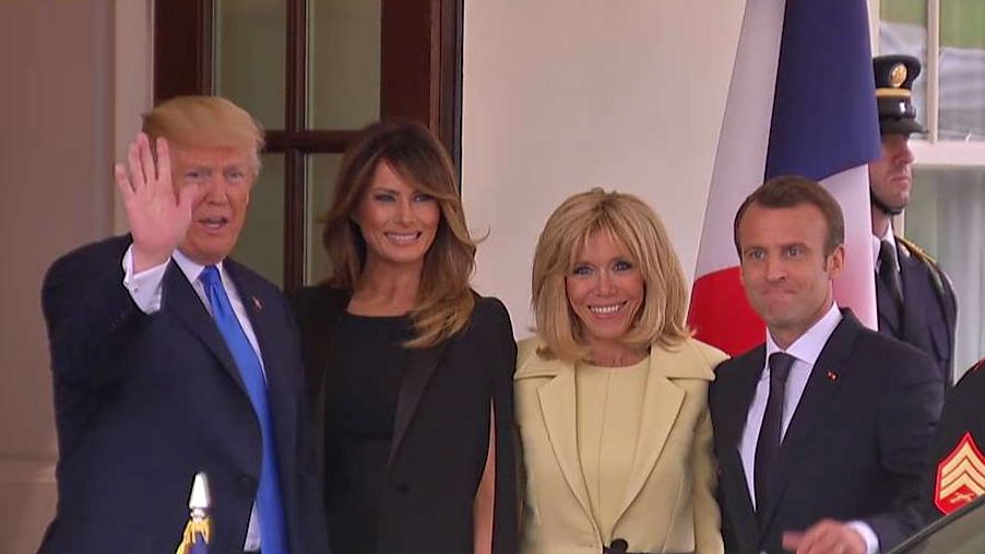 French President Macron arrives at White House