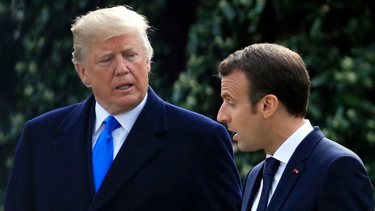 Trump welcomes French President Macron to the White House