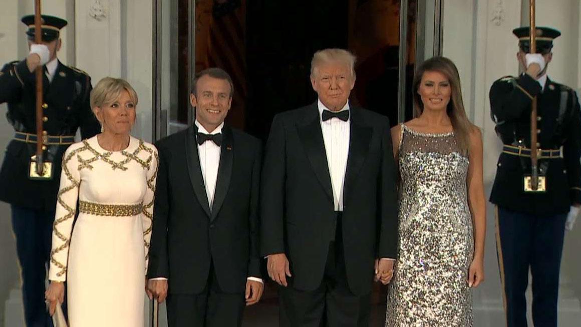 President Trump welcomes Macron to his first State Dinner