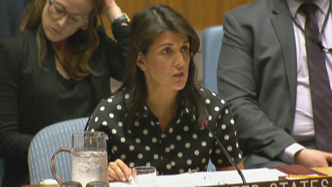 Haley hits Iran for supporting groups that use human shields
