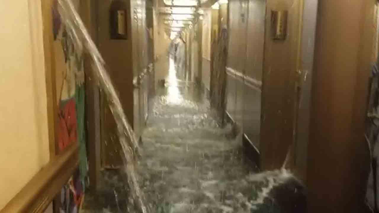Cruise ship back in port after water floods staterooms