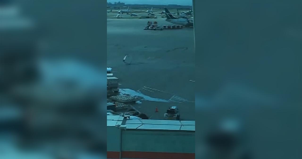 High winds send equipment flying at Toronto Airport