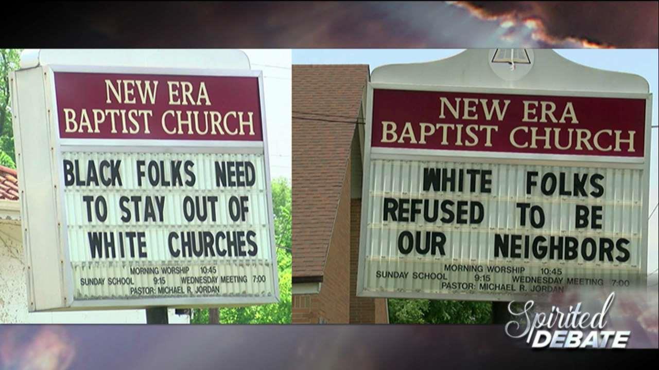 Pastor's controversial sign: Example of 'reverse racism?'