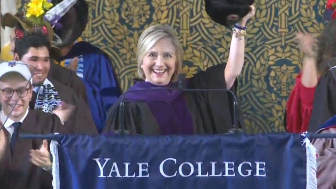 Hillary Clinton brings Russian hat with her to Yale