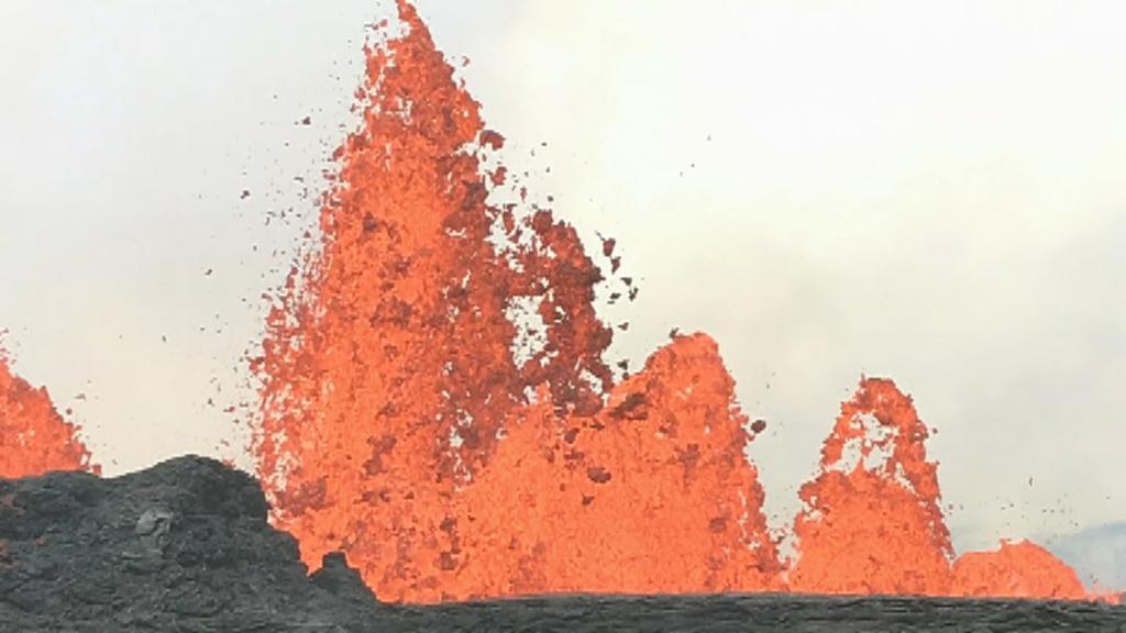 Lava from Kilauea bursts into the air